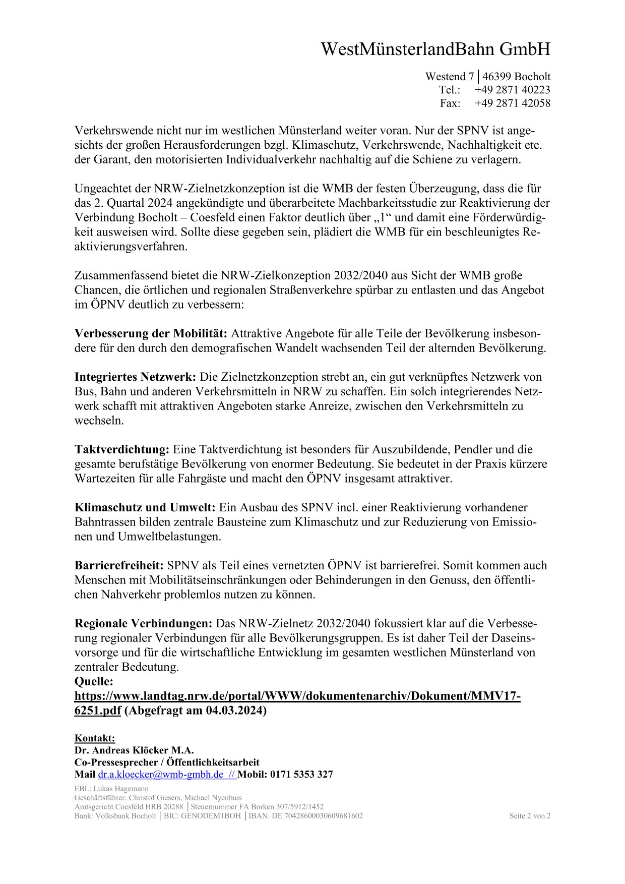 WMB-Pressmitteilung "NRW-Zielnetzkonzeption 2032/2040" Seite 2 v 2