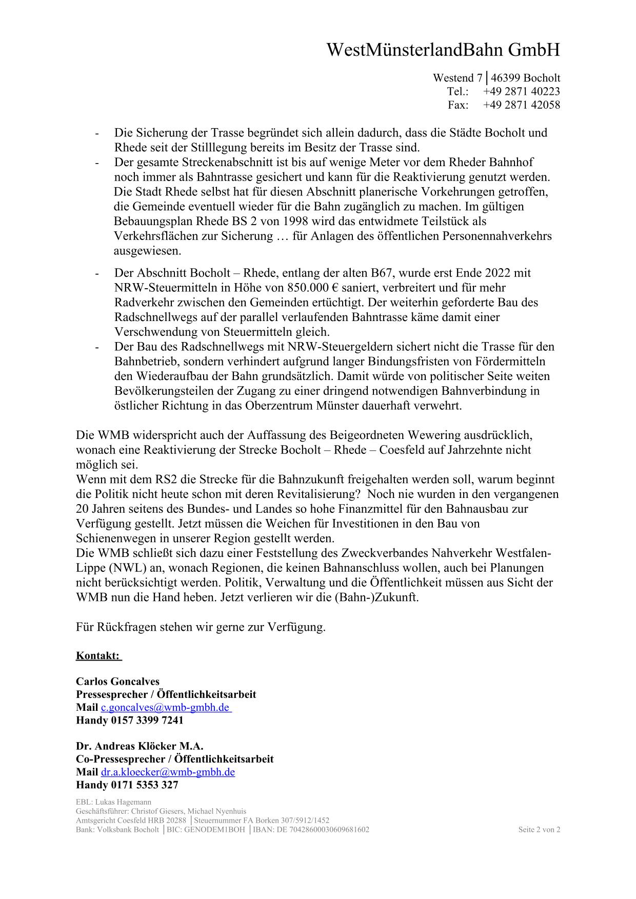 WMB-Pressemitteilung zu den Entwürfen des neuen Regionalplans Münsterland / Seite 2