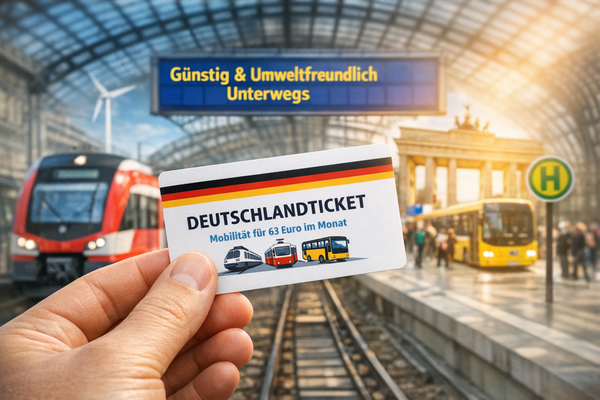 3 Jahre "Deutschlandticket". Auch nach einer erneuten Preiserh&ouml;hung ein Erfolg. Quelle: KI-generiertes Bild.
