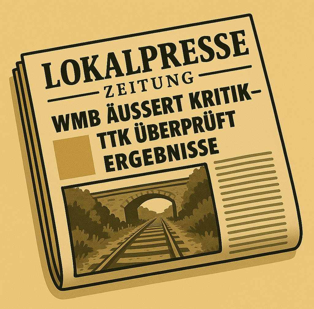 Fragen und Kritik: zweifelhafte Ergebnisse der überarbeiteten Machbarkeitsstudie 2024. Hinweis: Quelle: KI-generieters Bild!
