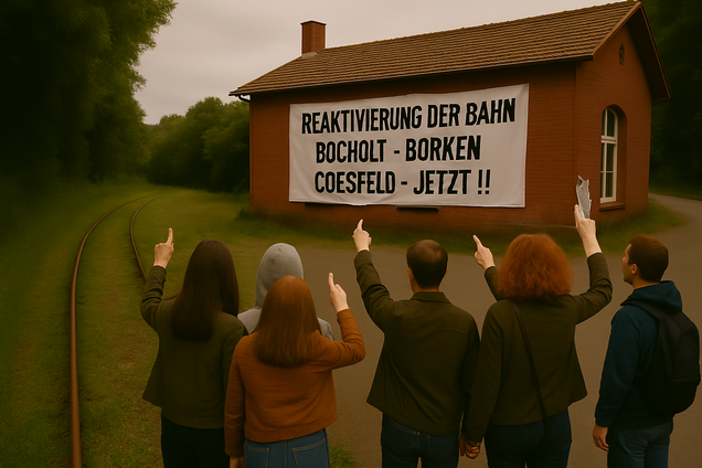 Nur die reaktivierte Bahn ist das Mittel  der Wahl bei der Verkehrswende. / Quelle: Das dargestellte Bild ist mittels KI erstellt und nicht authentisch.