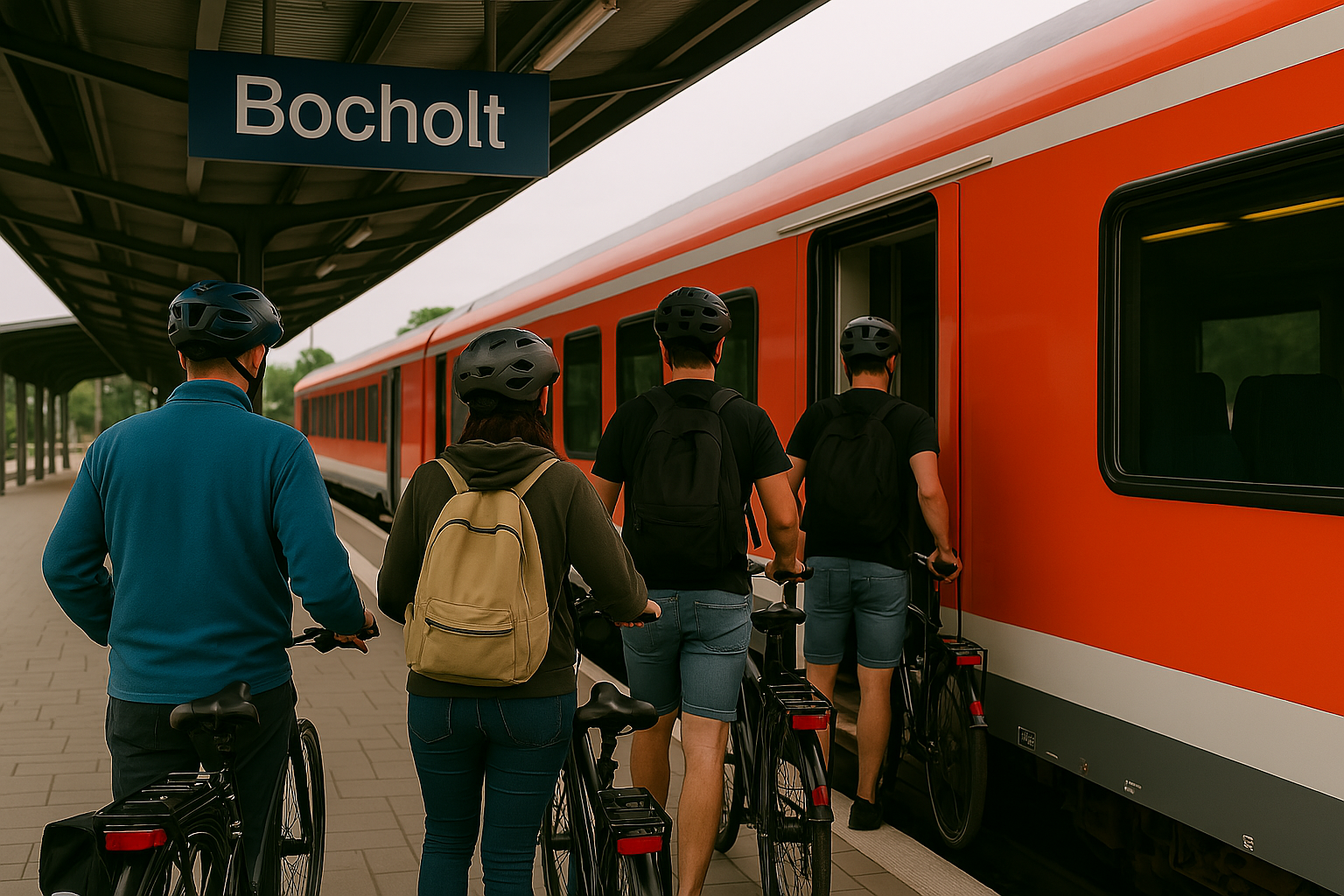 Bahn und Rad - Nur so gelingt die Verkehrswende! / Das dargestellte Bild ist mittels KI erstellt und nicht authentisch.