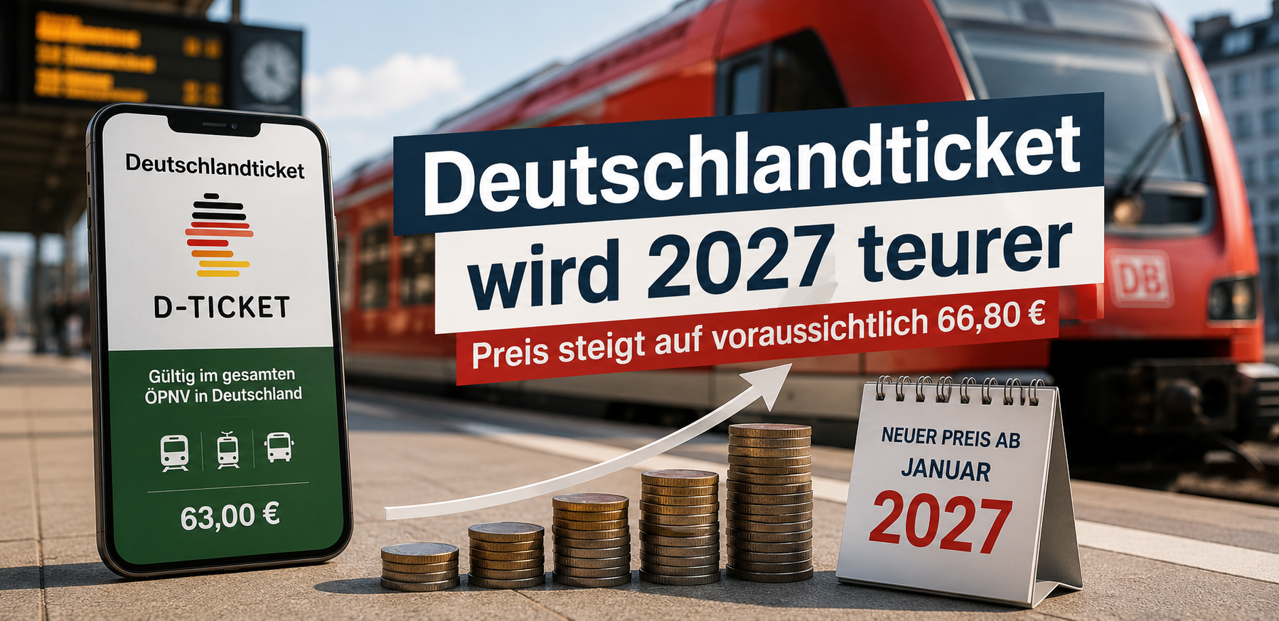 Die Zukunft des Deutschland-Tickets 2027. Quelle: KI-generiertes Bild.