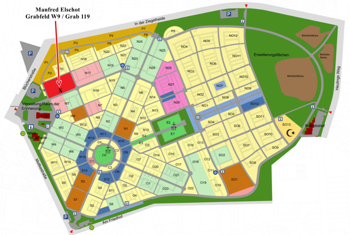 Lageplan Grabstelle Manfred Elschot