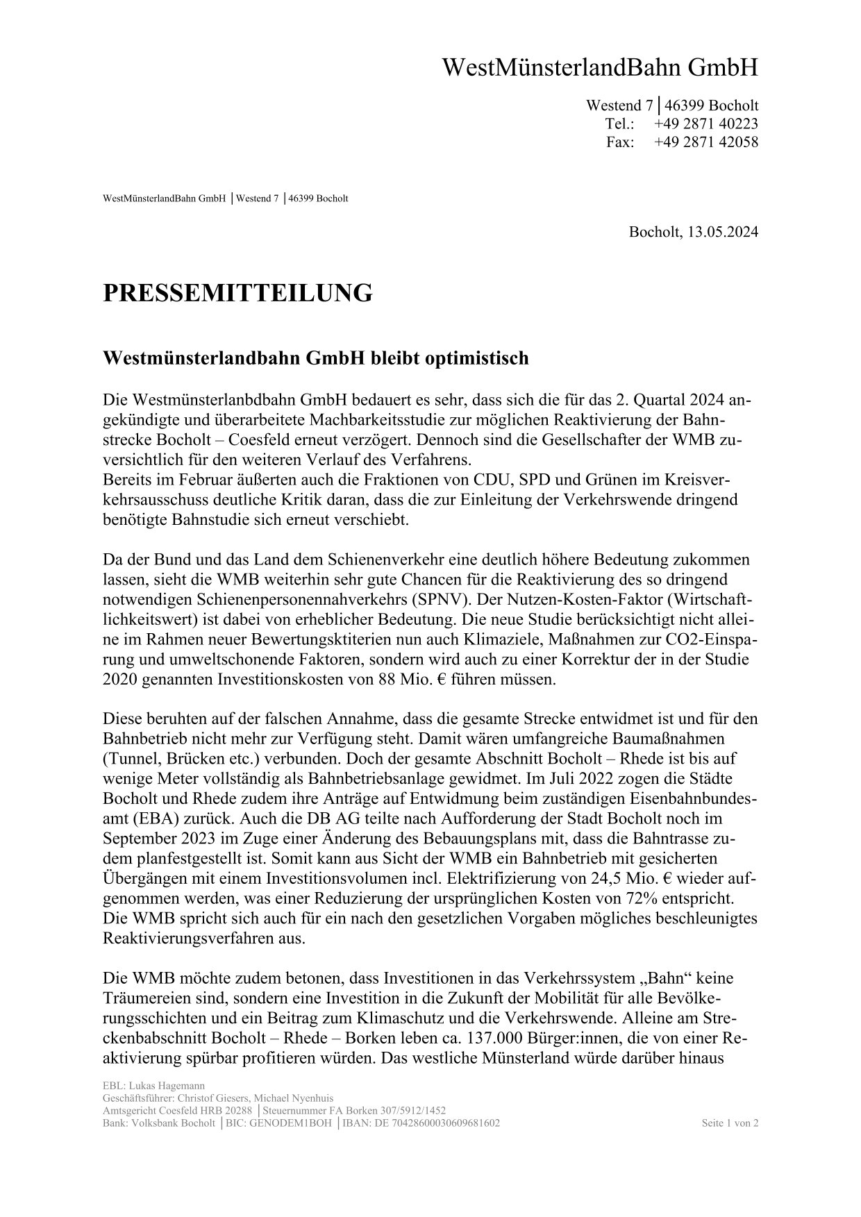 WMB-Pressemitteilung Seite 1 von 2